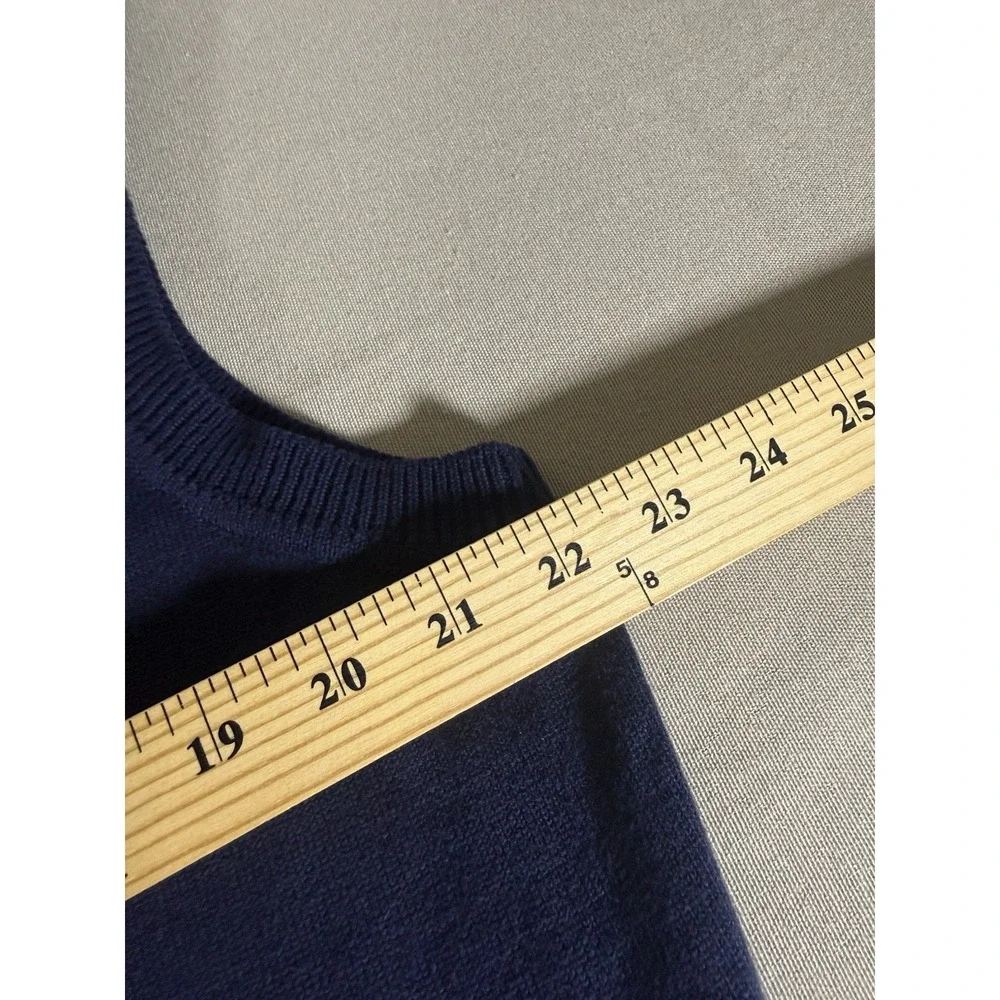 Brooks Brothers Vest Adult Medium Navy Blue Pullover V Neck 100% Cotton Mens